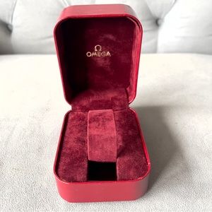 Vintage OMEGA Red Watch Box 4.10x3.25x2.35 inches